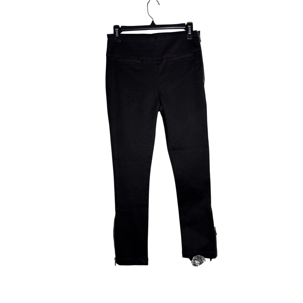 VERTIGO COLLECTION Black Women's Side Zip Ankle Zip Skinny Pant Size 2